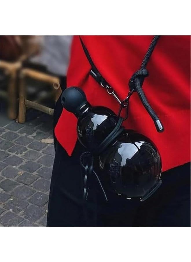 Gourd Water Bottle, Gourd Bottle, Gourd Sports Water Bottle Travel Water Bottle for Gym, Bottle Gourd, Durable Gourd Style Water Bottle, Chinese Retro-Inspired Gourd Bottle (Light pink)