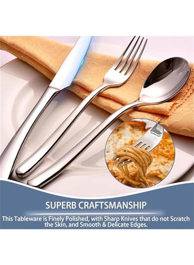 24 Piece - Silverware Stainless Steel Premium Cutlery Gift Box Set with Stand Service for 6, Luxury Design Flatware, Beautiful and Elegant Mirror Polished Dinnerware Utensils