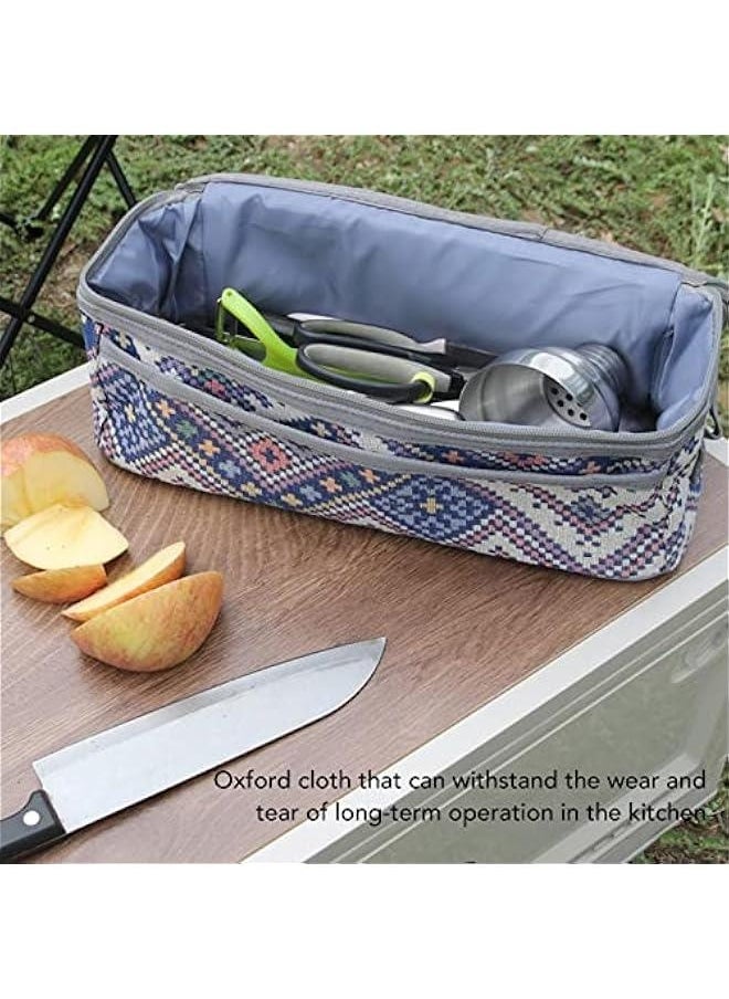 Camping Travel Cooking Utensils lunch box , Portable Outdoor Cooking and Grilling Utensil lunch box Travel Bag for Backpacking BBQ Camping Hiking Travel(Blue)