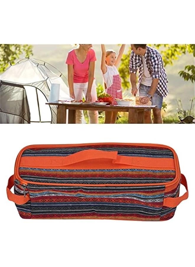 Camping Travel Cooking Utensils lunch box , Portable Outdoor Cooking and Grilling Utensil lunch box Travel Bag for Backpacking BBQ Camping Hiking Travel(Orange)
