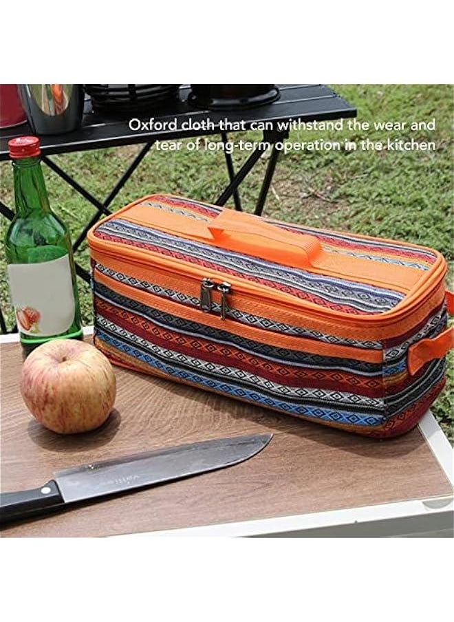 Camping Travel Cooking Utensils lunch box , Portable Outdoor Cooking and Grilling Utensil lunch box Travel Bag for Backpacking BBQ Camping Hiking Travel(Orange)