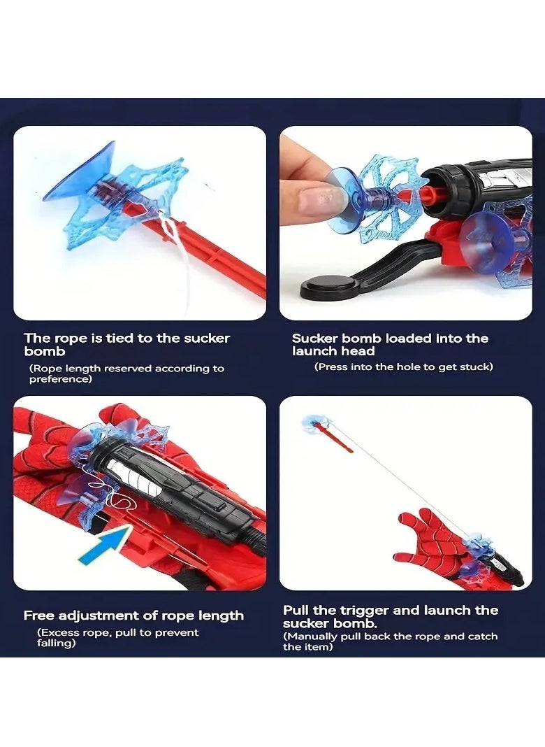 Spider Web Shooter Toy for Kids, 5-8M Long Range, Realistic Web-Slinging, Soft Suction Cup Darts, Fun u0026 Safe Interactive Play, Superhero Role-Playing for Boys and Girls