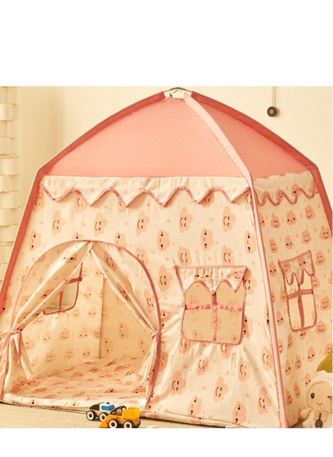 Children's Play Tent Princess Castle Play Tent Kids Princess Tent With Carpet Ball Colored Flag Cloud Tent Easy to Set up and Stow Away Outdoor Indoor Play Tent Game House Girl'S Princess Toy House