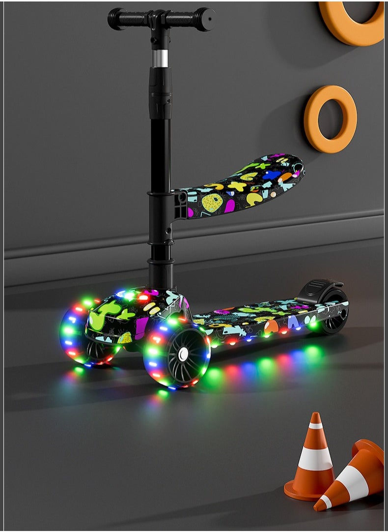 Kids Scooter, Adjustable Handle 3 Wheel Scooter, Running Scooter for Kids 3-8 Years Old