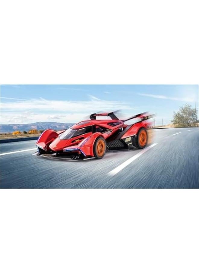 Toy Cars Lambo V12 Race Car Toys with Light and Sound Diecast Metal Model Cars for 3+ Year Old Boys Pull Back Car Gift Toys for Kids Ages 3-8(Red)
