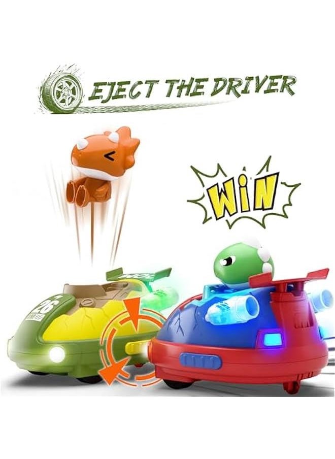 Kids Dinosaur Remote Control Car Toys Set, Dino RC Race Vehicles Playset, Electronic Bump Pop Game, Cool Indoor Outdoor Birthday Gift 3 4 5 6 7 8-12 Years Old Toddlers Boys Children Teen