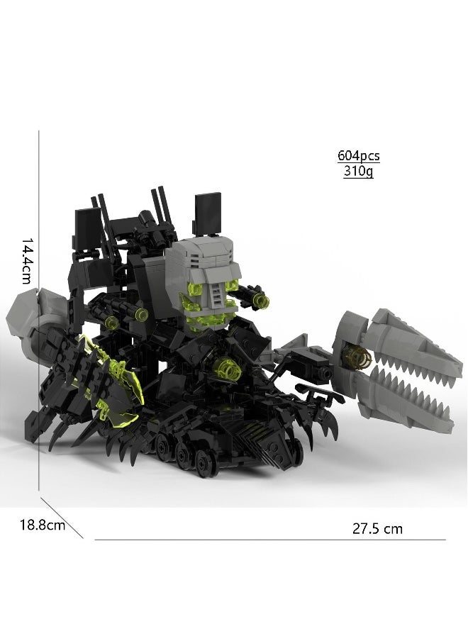 Skibidi Toilet Man Toy Building Blocks 604Pcs Giant GMAN Handsome Explosive Tank Robot Toy Ideas Toys Battle Horror Game Model Ideas Toys Gifts for Adult u0026 Kids