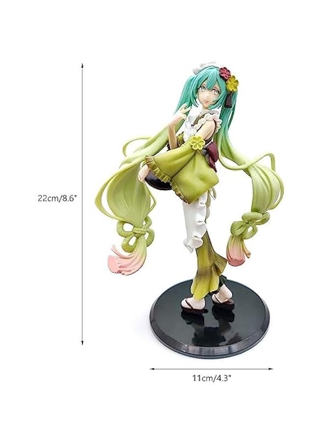 Miku Figure Anime Girl Figure Green PVC Toy Doll Cute Action Figures Desktop Ornaments Decoration Kids Birthday Party Favor Gift