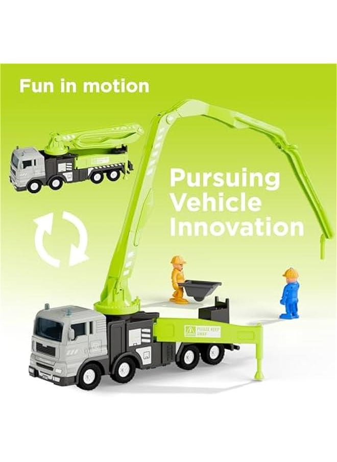 Kids Construction Truck Toy, Crane Excavator for Boys Age 3-5, Digger Dump Trucks, Bulldozer Forklift Vehicle Set for Sandbox Play, Birthday Gifts 3 4 5 6 Year Old Toddlers