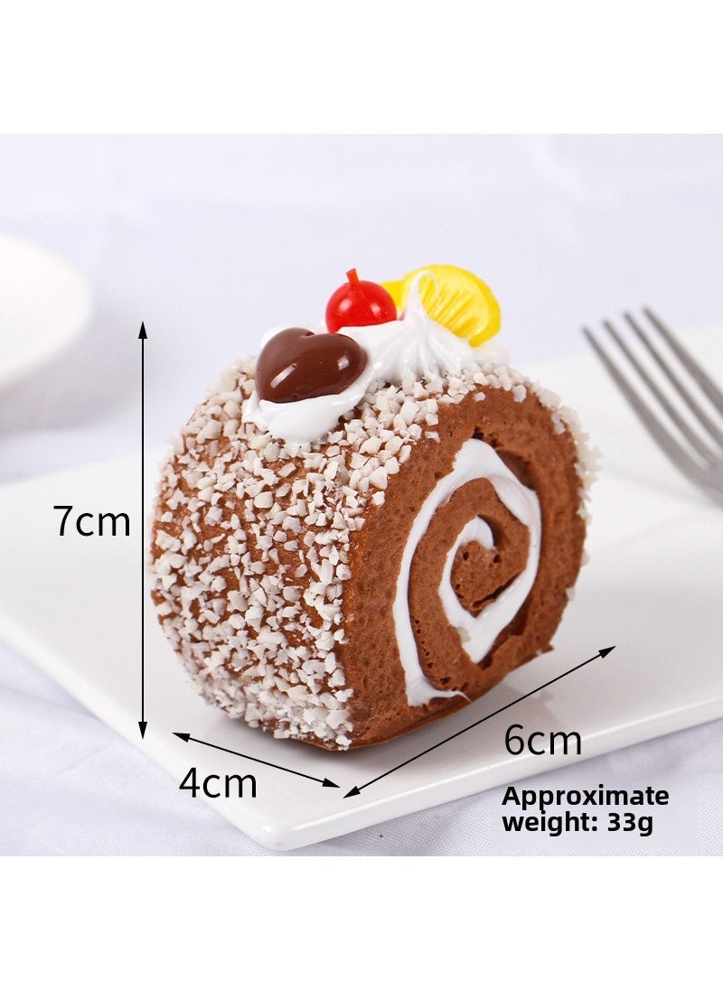 Simulated Fruit Swiss Roll Towel Cake Model Toy Coffee-cake roll