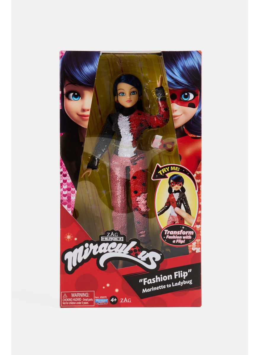 Fashion Flip Marinette To Ladybug With Sequins Outfit Fashion Doll, Multicolor