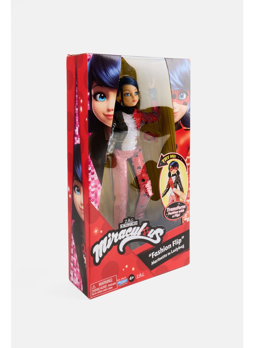 Fashion Flip Marinette To Ladybug With Sequins Outfit Fashion Doll, Multicolor