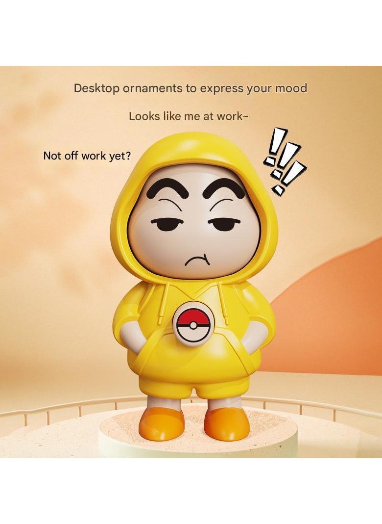 Crayon Shinchan x Pikachu 3-in-1 Transforming Keychain Toy - Press Poké Ball to Switch Faces, Gift for Kids/Anime Fans