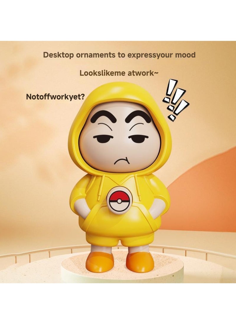 Crayon Shinchan x Pikachu 3-in-1 Transforming Keychain Toy - Press Poké Ball to Switch Faces, Gift for Kids/Anime Fans