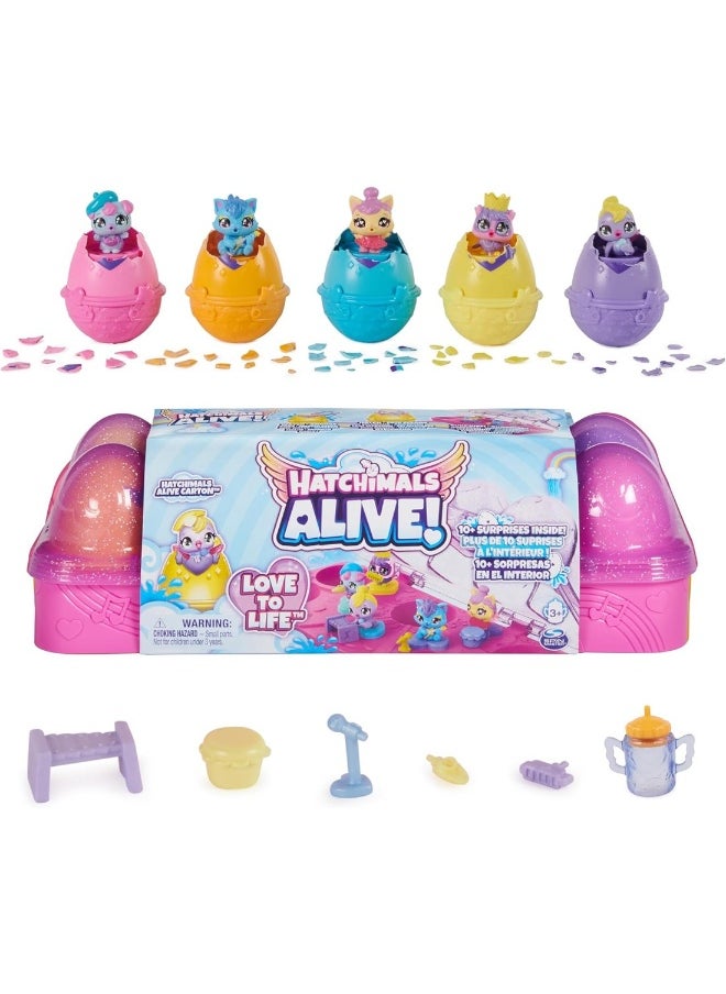 Egg Carton Toy With 5 Mini Figures In Self-Hatching Eggs 11 Accessories Kids Toys