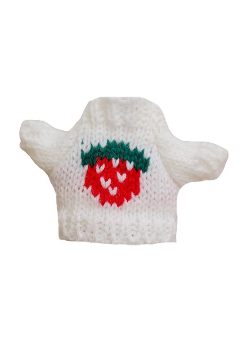 5cm Mini Doll Knit Sweater Dress Accessories 18 # white strawberry