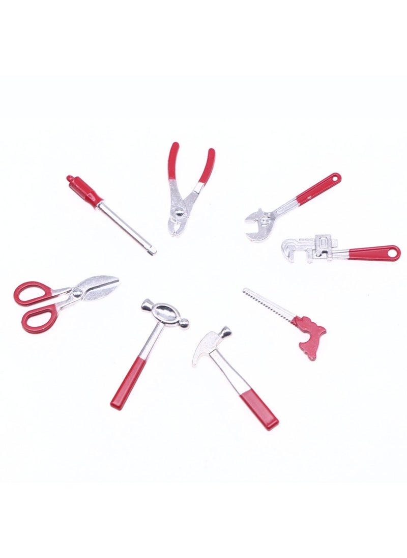 Miniature Dollhouse Alloy Tool Set red
