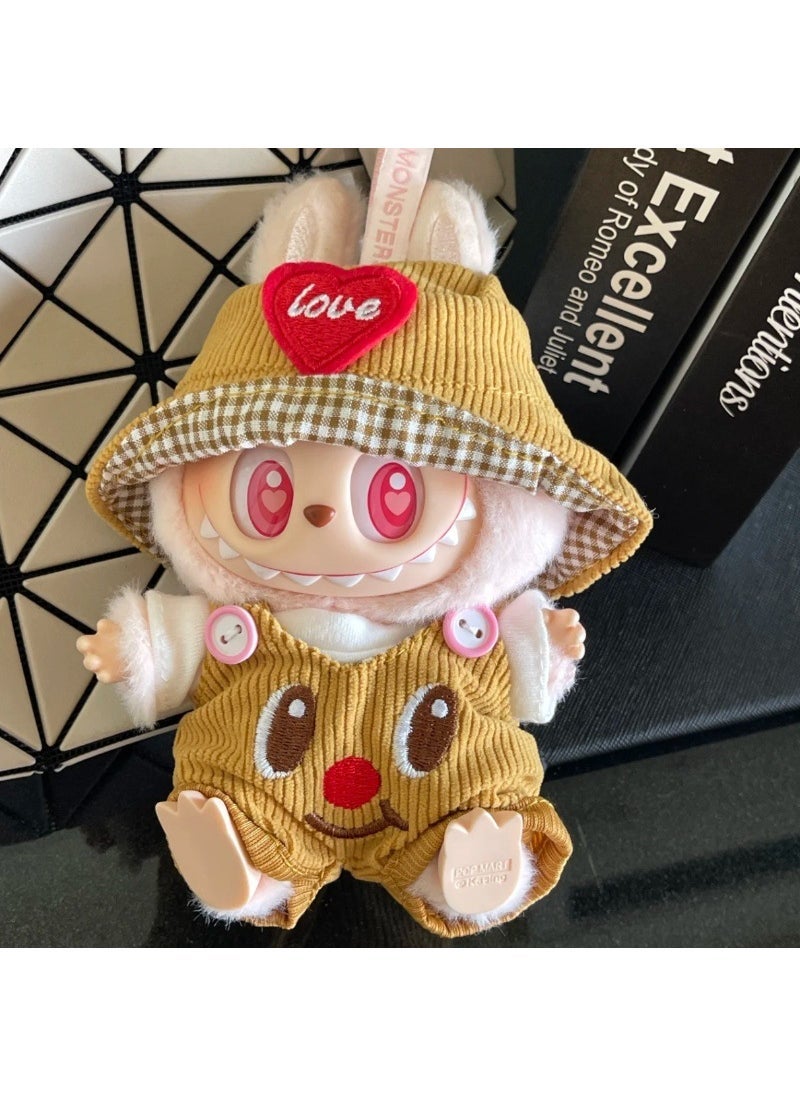 17cm Labubu Doll Outfit Set Butter bear one-piece model (without baby)