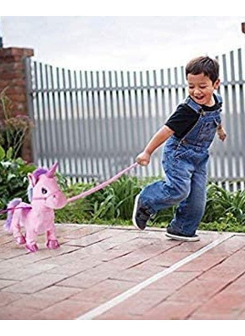 Electric Walking Unicorn Plush Funny Toy Talking Toy Unicorn Singing Music Stuffed Toy for Children Kids Gift pink 35cm