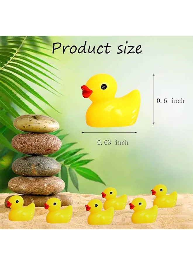 100Pcs Mini Resin Ducks, Tiny Ducks for Potted Miniature Decoration Garden Dollhouse Cake Decoration DIY Slime Kit Craft Charms Party Toys