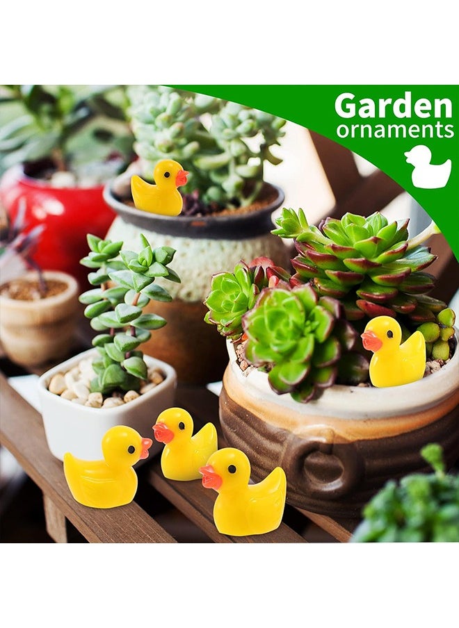 100Pcs Mini Resin Ducks, Tiny Ducks for Potted Miniature Decoration Garden Dollhouse Cake Decoration DIY Slime Kit Craft Charms Party Toys