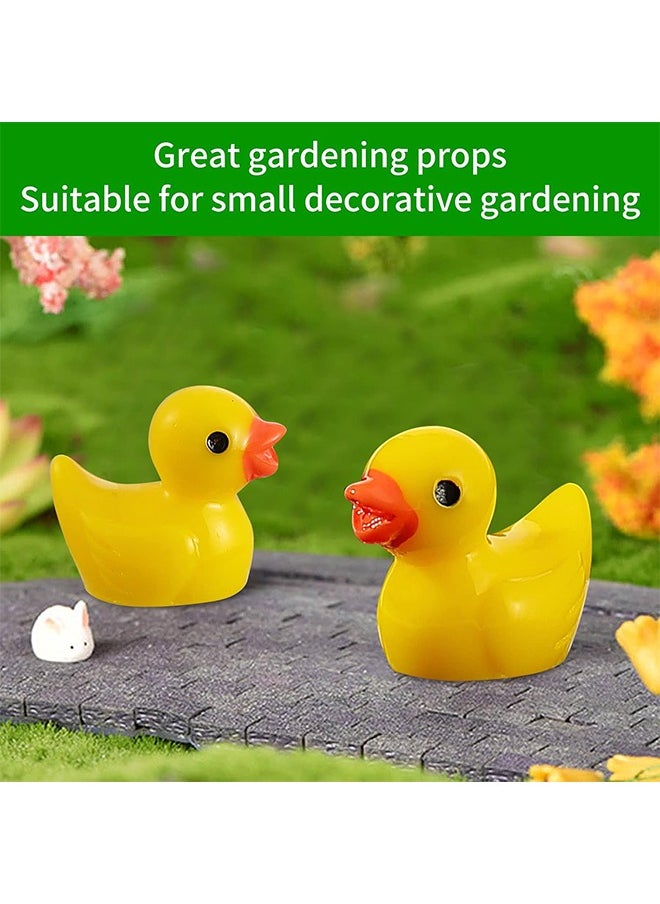 100Pcs Mini Resin Ducks, Tiny Ducks for Potted Miniature Decoration Garden Dollhouse Cake Decoration DIY Slime Kit Craft Charms Party Toys