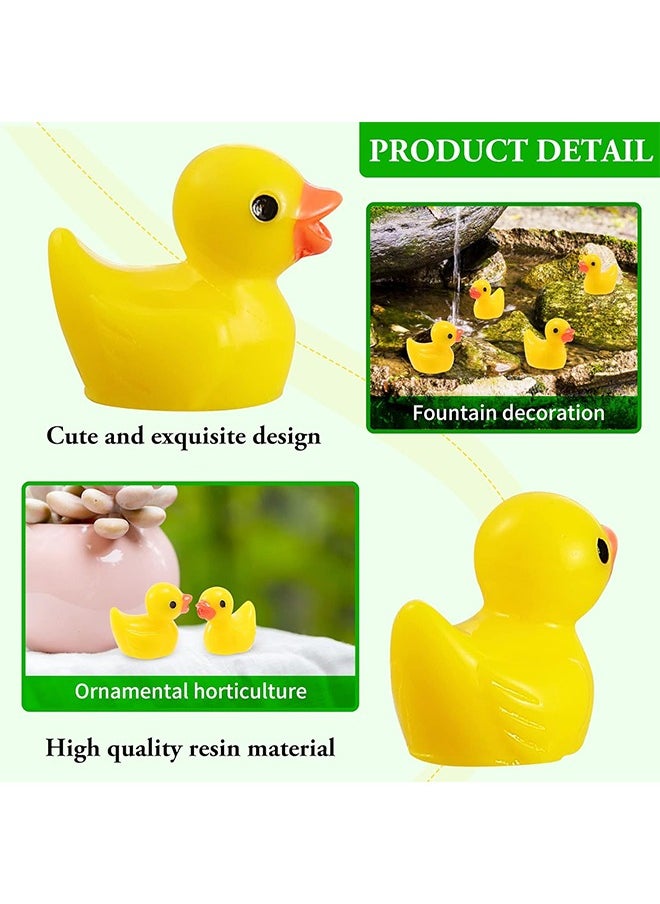 100Pcs Mini Resin Ducks, Tiny Ducks for Potted Miniature Decoration Garden Dollhouse Cake Decoration DIY Slime Kit Craft Charms Party Toys