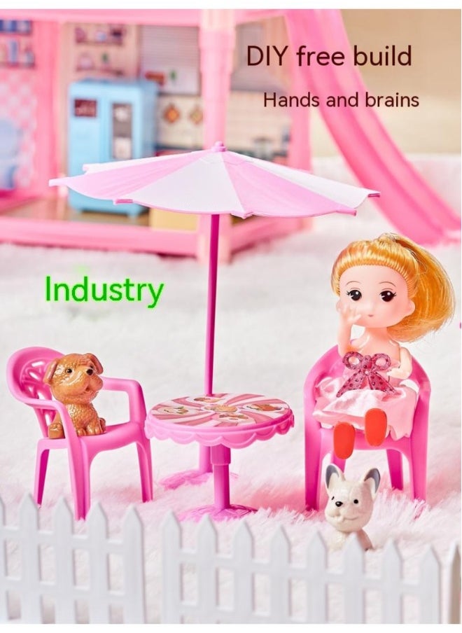 DIY Doll House With Night Light Princess Dream,Dream House Villa For Girls Pretend Toys-5 Story 16 Rooms Dollhouse,Toddler Playhouse Kids Gift For Girls Best Birthday Gift Children's Day