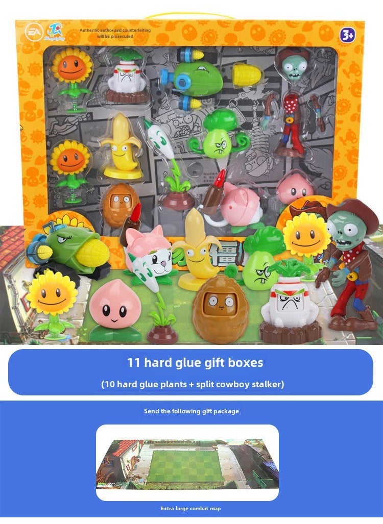 Authentic Plants vs Zombies Toy Set 686-42 hard glue 11 gift boxes: 10 plants and 1 zombie