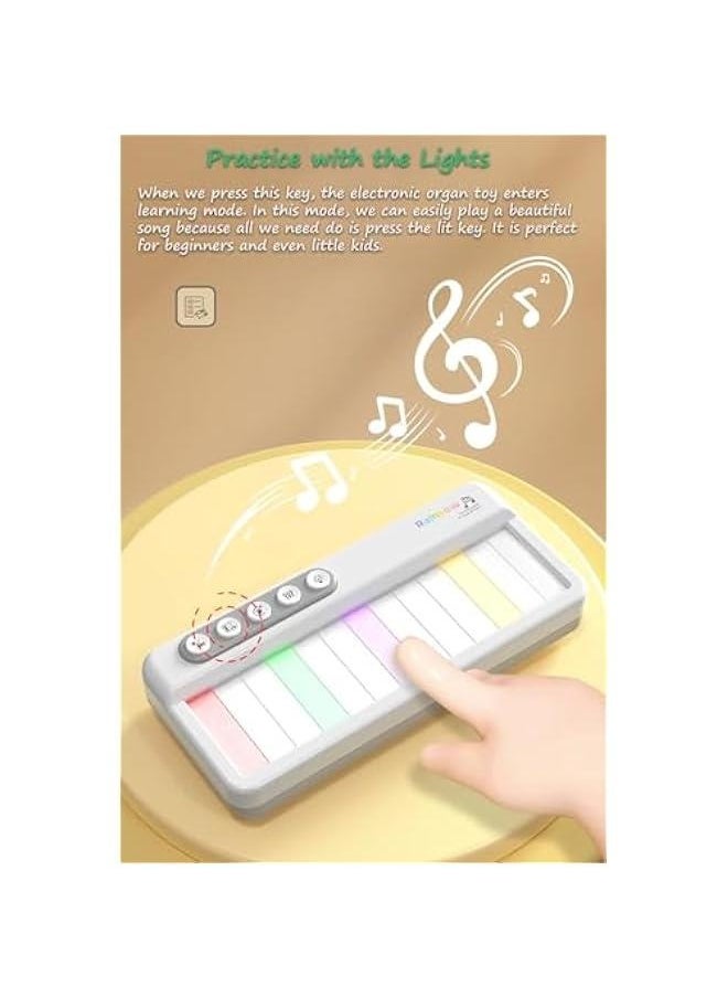 Touch-Screen Electronic Organ Toy, Portable Electronic Keyboard Electronic Organ for Beginners, Kids and Adult with 5 Musical Instruments Effects, 12 Classics, 3 Lights Display Effects