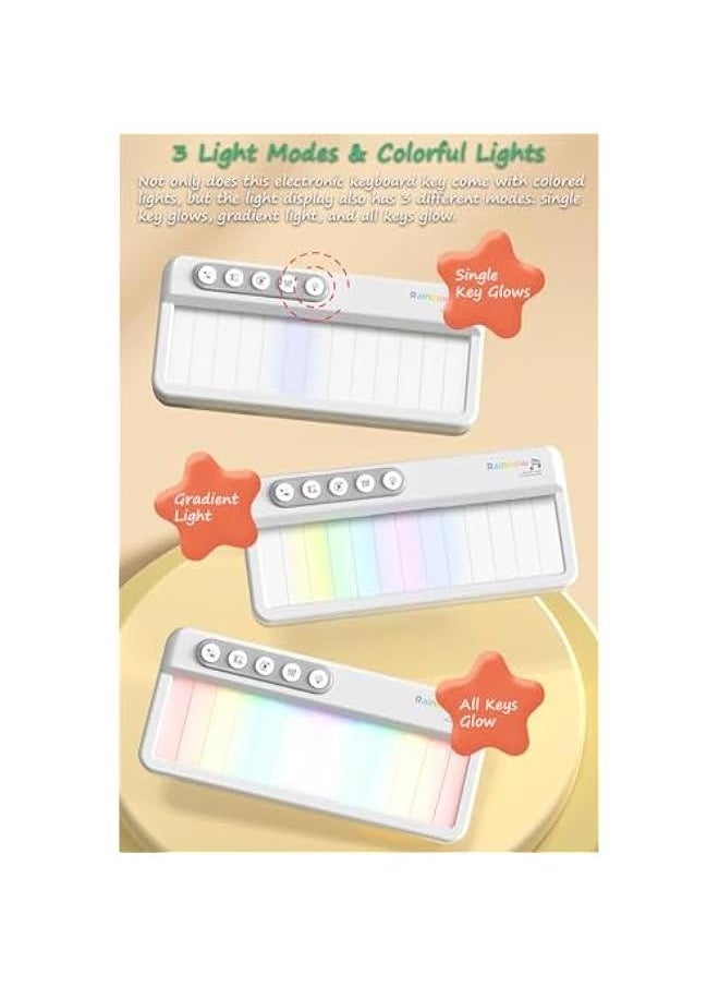 Touch-Screen Electronic Organ Toy, Portable Electronic Keyboard Electronic Organ for Beginners, Kids and Adult with 5 Musical Instruments Effects, 12 Classics, 3 Lights Display Effects