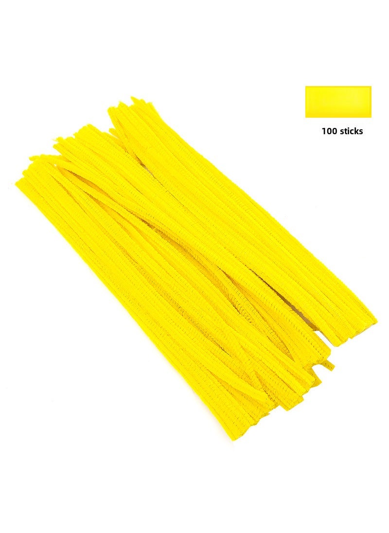 Colorful Twister Bar Macaron Fuzzy Strips DIY Craft Material Egg yellow 100 root