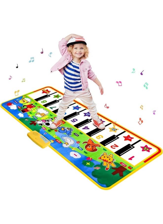 Piano Mat 53 Inch x 23 Inch Musical Mat 8 Animals Sounds Dance Mat For Kids Touch Play Dancing Mat Toy Gifts
