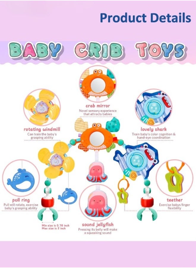 Stimulating Sensory Stroller Arch Toy – Baby Educational Cart with Pendant Hanging Toys for 0-1 Year Olds, Activity Arch Filled with Fascinating Playthings to Boost Infant’s Sensory and Motor Skills