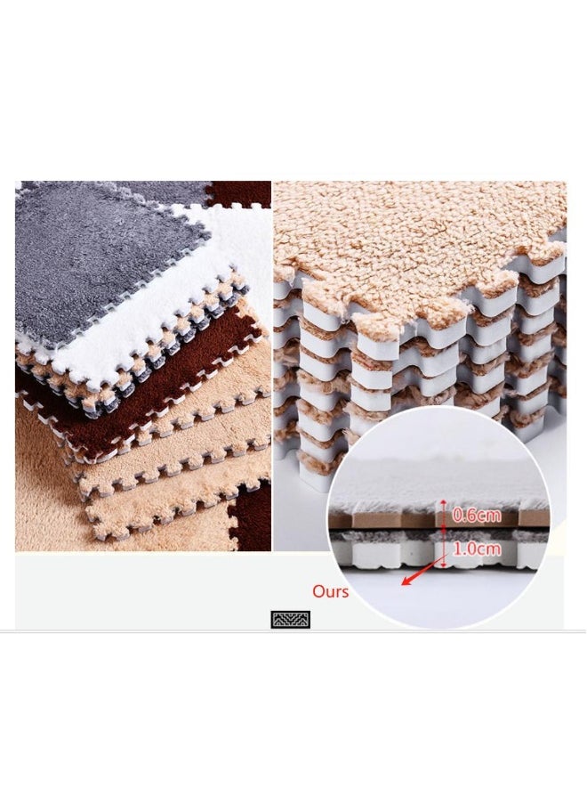 Foam Floor Mat Eva Plush Carpet Square Thickened Sports Game Mat Interlocking Carpet Plush Puzzle Soft Children'S Room Family Bedroom Living Room
