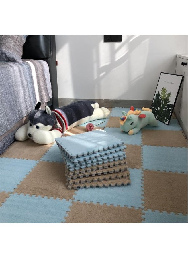 Foam Floor Mat Eva Plush Carpet Square Thickened Sports Game Mat Interlocking Carpet Plush Puzzle Soft Children'S Room Family Bedroom Living Room
