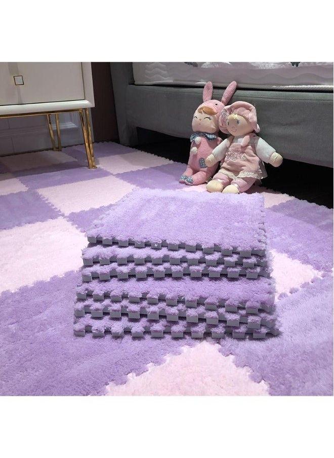 Foam Floor Mat Eva Plush Carpet Square Thickened Sports Game Mat Interlocking Carpet Plush Puzzle Soft Children'S Room Family Bedroom Living Room