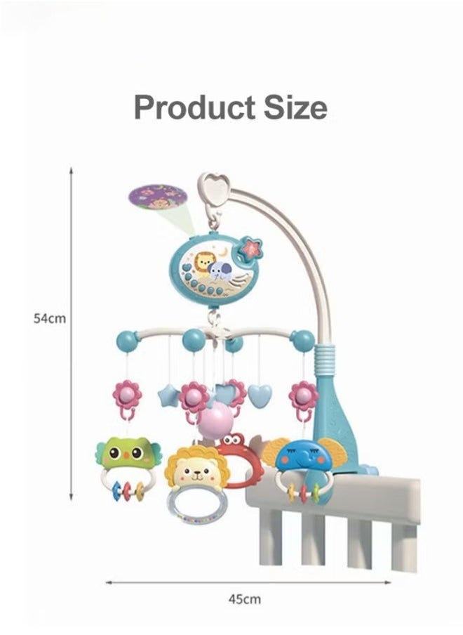 Musical Baby Crib Mobile Toy with Lights Music Star Projector Cartoon Rattles 400 Melodies Box for Newborn Sleep