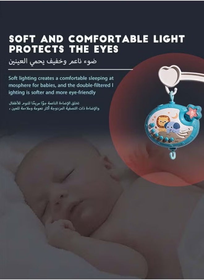 Musical Baby Crib Mobile Toy with Lights Music Star Projector Cartoon Rattles 400 Melodies Box for Newborn Sleep