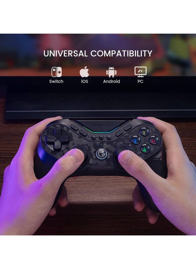 Professional Wireless Gamepad GameSir T3 Pro Tarantula Bluetooth Gaming Controller for Switch/PC/iOS/Android with Charging Dock, Bluetooth 2.4G Wired Controller with Anti-Drift TMR Sticks, 9 Mappabl