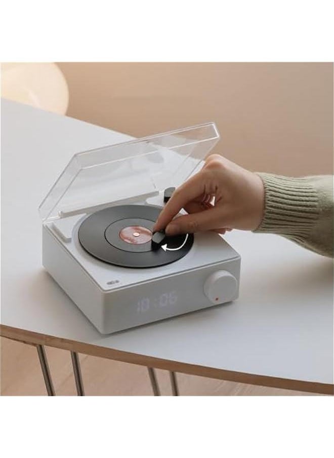 Record Player, Record Player with Speakers, Bluetooth 5.0, Alarm Clock Function, Upgraded Turntable Audio Sound, and Sound Cable Connection, Memory Card Insertion
