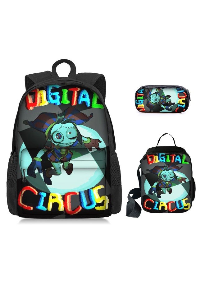 3 Pcs Anime The Amazing Digital Circus Backpack Set School Bag