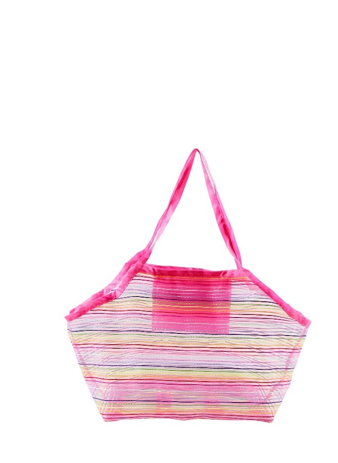 5pcs Beach Tote Bag Beach Toy Storage Bag Beach Shell Bag Kids Beach Bag Mesh Pool Bag Rainbow Mesh Storage Toy Backpack