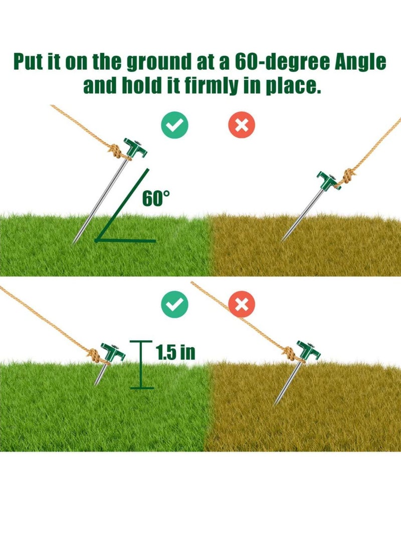 Tent Stakes, 10 Pcs Heavy Duty Tent Stakes Pegs, Outdoor Camping Windproof Professional Ground Stakes, Metal Tent Pegs for All Kinds of Ground, Specially Designed for Tent Canopies