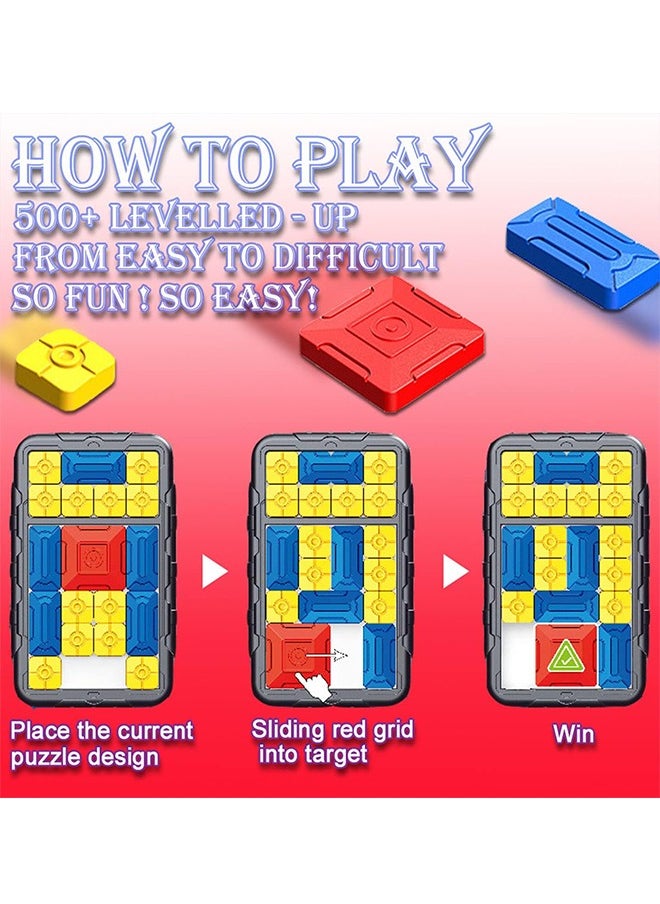 2Pcs Puzzle Game for Kids Brain Teasers Puzzle Toy Tangram Jigsaw Intelligence Unblock 500+ Leveled Up Super Slide Game for All Age Gifts for 3-15 Old Kids Toys