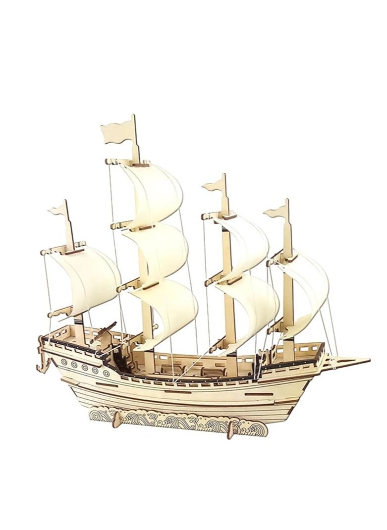 3D Puzzles for Adults DIY 3D Puzzle Sailboat 3D Wooden Sailboat Model Wood Sailboat Model Wooden Models for Adults to Build 3D Wood Puzzle Model Crafts for Adults Model Sailboat