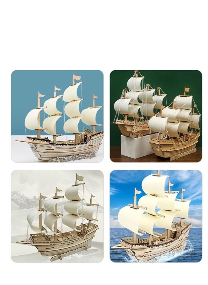 3D Puzzles for Adults DIY 3D Puzzle Sailboat 3D Wooden Sailboat Model Wood Sailboat Model Wooden Models for Adults to Build 3D Wood Puzzle Model Crafts for Adults Model Sailboat