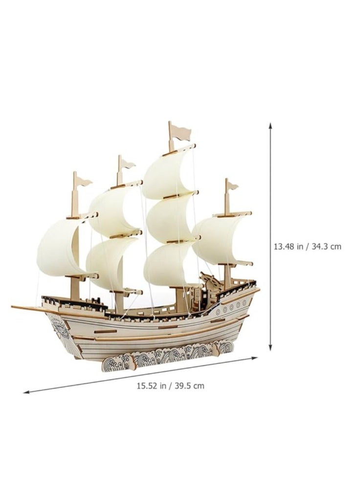 3D Puzzles for Adults DIY 3D Puzzle Sailboat 3D Wooden Sailboat Model Wood Sailboat Model Wooden Models for Adults to Build 3D Wood Puzzle Model Crafts for Adults Model Sailboat