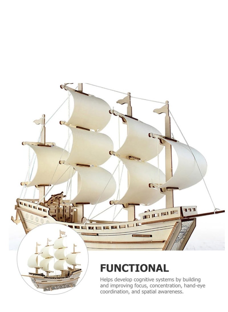 3D Puzzles for Adults DIY 3D Puzzle Sailboat 3D Wooden Sailboat Model Wood Sailboat Model Wooden Models for Adults to Build 3D Wood Puzzle Model Crafts for Adults Model Sailboat