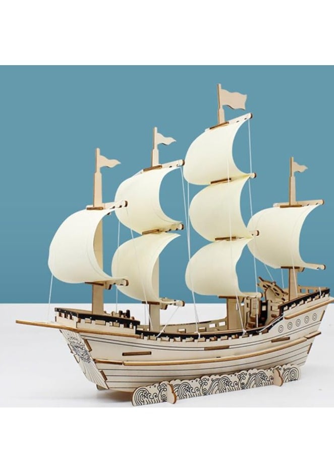 3D Puzzles for Adults DIY 3D Puzzle Sailboat 3D Wooden Sailboat Model Wood Sailboat Model Wooden Models for Adults to Build 3D Wood Puzzle Model Crafts for Adults Model Sailboat
